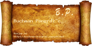 Buchman Pongrác névjegykártya